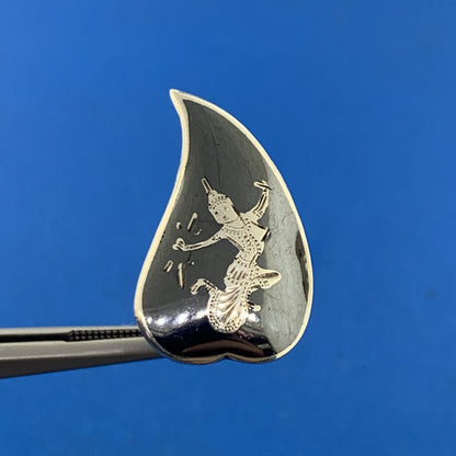 Vintage Siam Sterling Silver Nielloware Goddess Manimekhala Clip Earrings