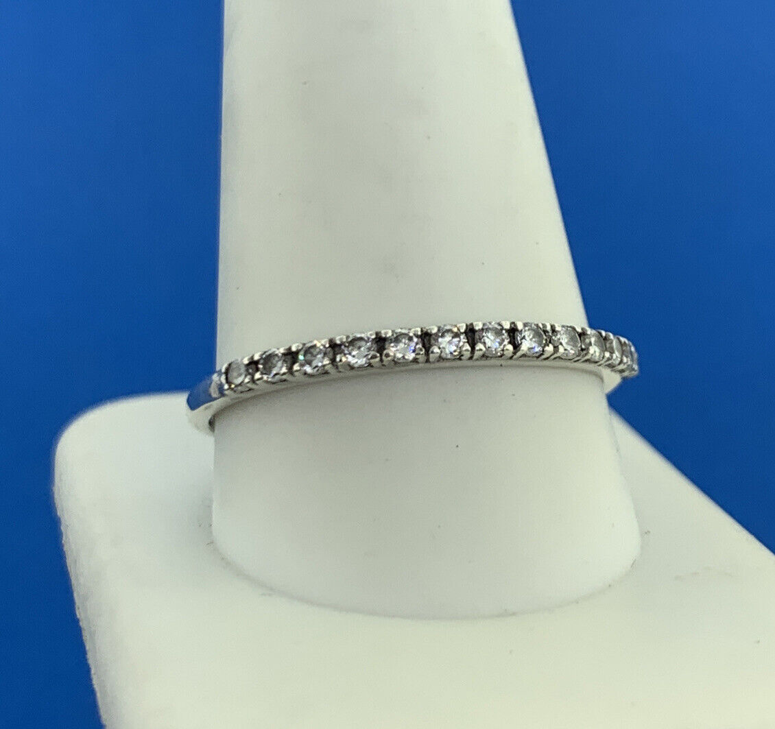 Designer 925 Sterling Silver Cubic Zirconia CZ Infinity Stackable Band Ring