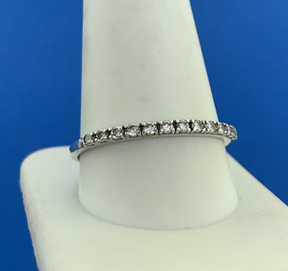 Designer 925 Sterling Silver Cubic Zirconia CZ Infinity Stackable Band Ring