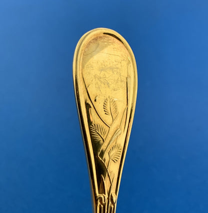 Tiffany & Co Vermeil Gold Washed Sterling Silver 925 Audubon Demitasse Spoon