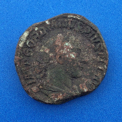 238-244 Gordian III Bronze Sestertius Victory Reverse Ancient Roman Coin