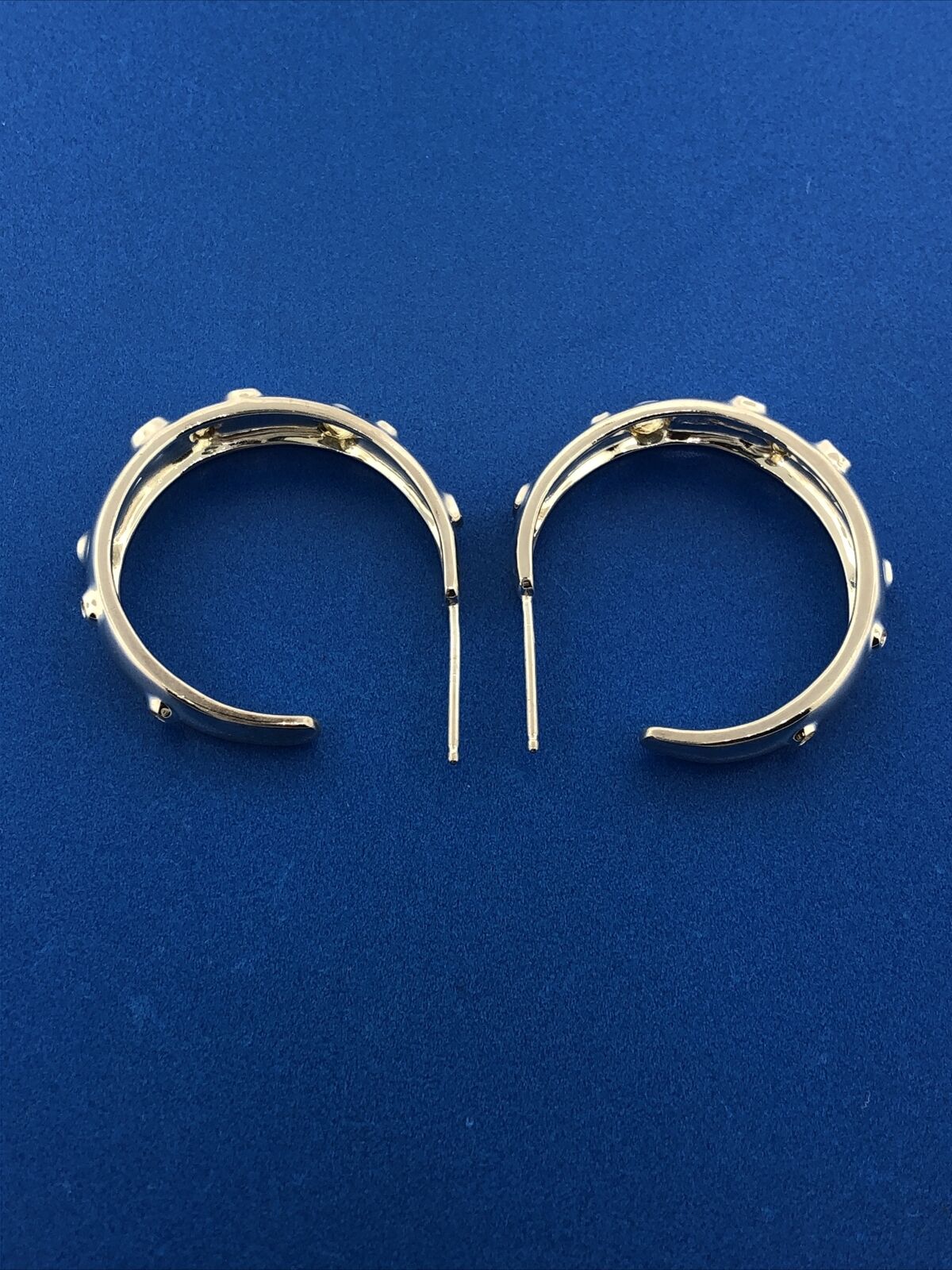 Spectacular 925 Sterling Silver Modernist Moon Crater Open Hoop Earrings