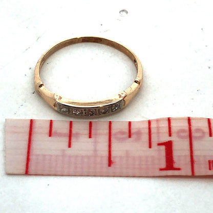 Estate 14K Yellow Gold Round Diamond Stackable Anniversary Band Ring