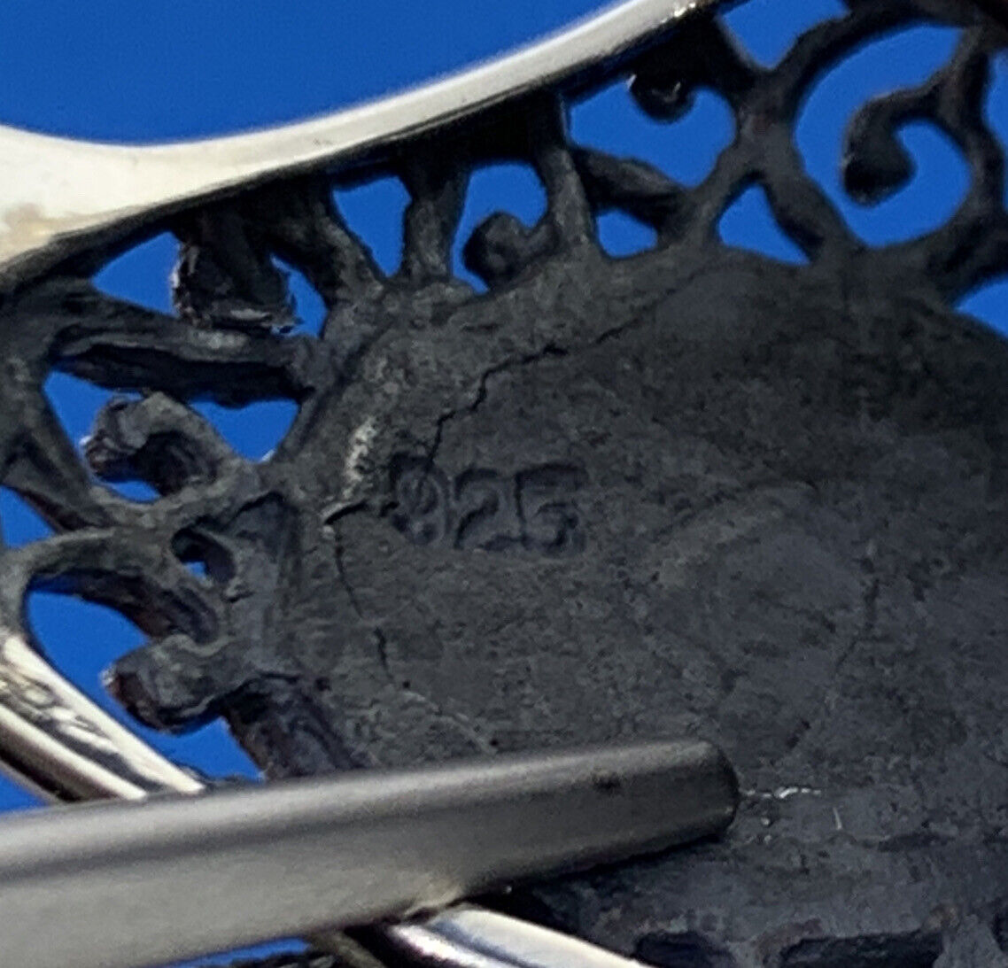 Stunning Sterling Silver 925 Oval Cabochon Onyx Openwork Dragon Ring Size 10