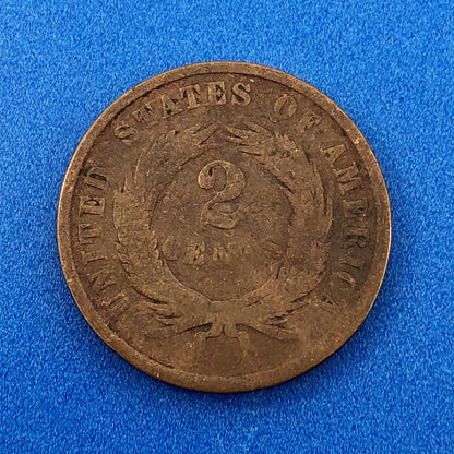 1866 P Bronze Two-Cent Piece Three Coin Mixed Date Union Shield Philadelphia Lot