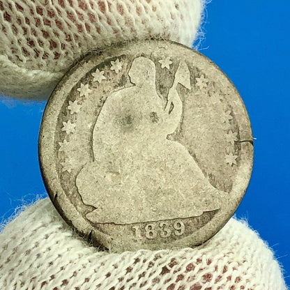 1839 O Seated Liberty Silver Half Dime Type 2 Better Key Rare New Orleans Coin