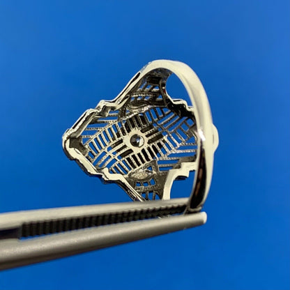 Vintage Cherie 14K White Gold Diamond Filigree Cocktail Ring