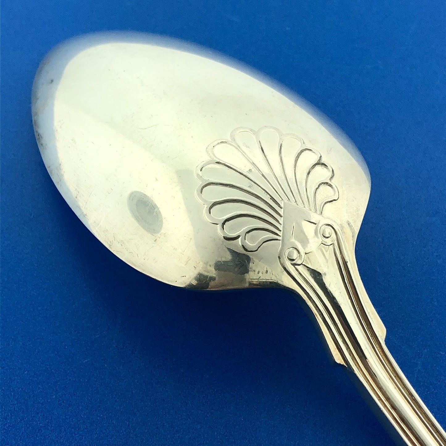 DJ Silver Plate Kings Pattern Oval Table Serving Spoon