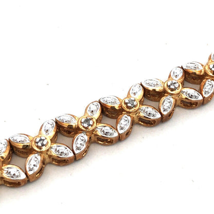 Designer 925 Sterling Silver Vermeil Gold Tone Diamond X And O Tennis Bracelet