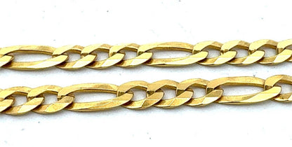 Designer BSI Italy 925 Sterling Silver Gold Vermeil Figaro Link Chain Necklace