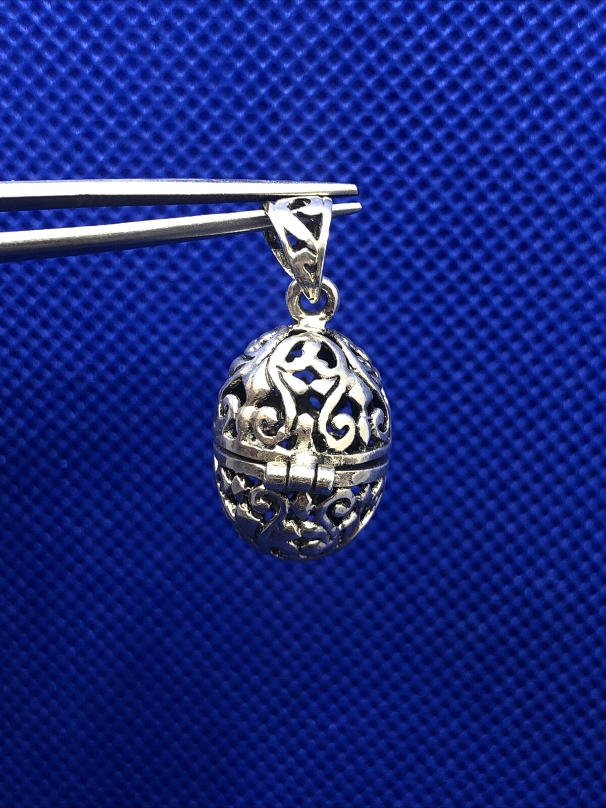 Designer JBB 925 Sterling Silver Scroll Egg Prayer Locket Pendant