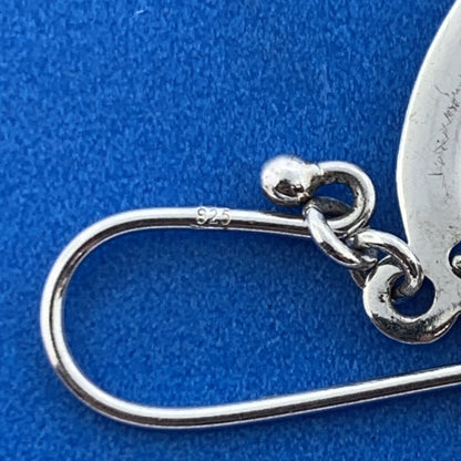 Stunning Sterling Silver 925 White Pearl Open Oval Hook Dangle Earrings