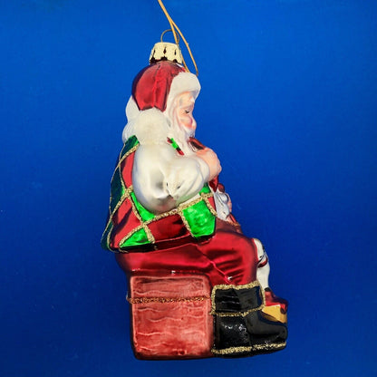 2003 Christopher Radko Hand Blown GlassToy Maker Santa Ornament Retired No Box