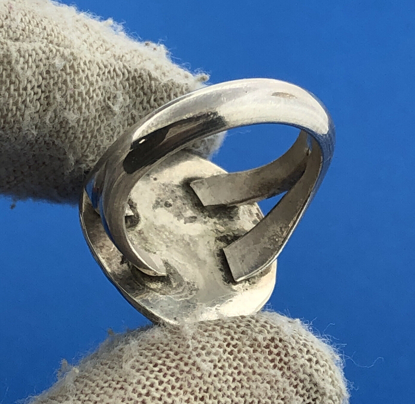 Native American Artisan Sterling Silver 925 Green Turquoise Statement Ring