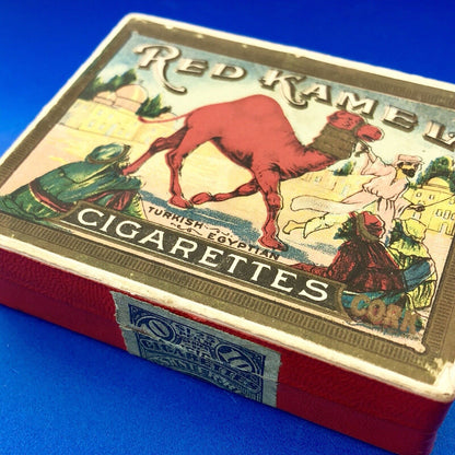 1909 Art Nouveau Empty Red Kamel Cigarette Pack Early Rare Scare Box Ephemera