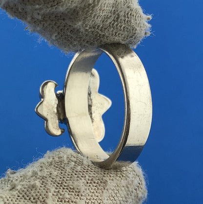 925 Sterling Silver Fleur De Lis Religious French Cigar Band Ring