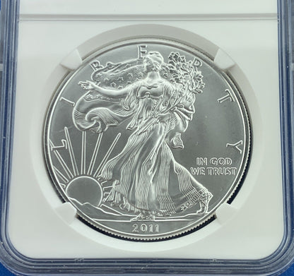 2011 $1 Silver Eagle 1oz 999 Fine Silver NGC MS70 25th Anniversary Early Release