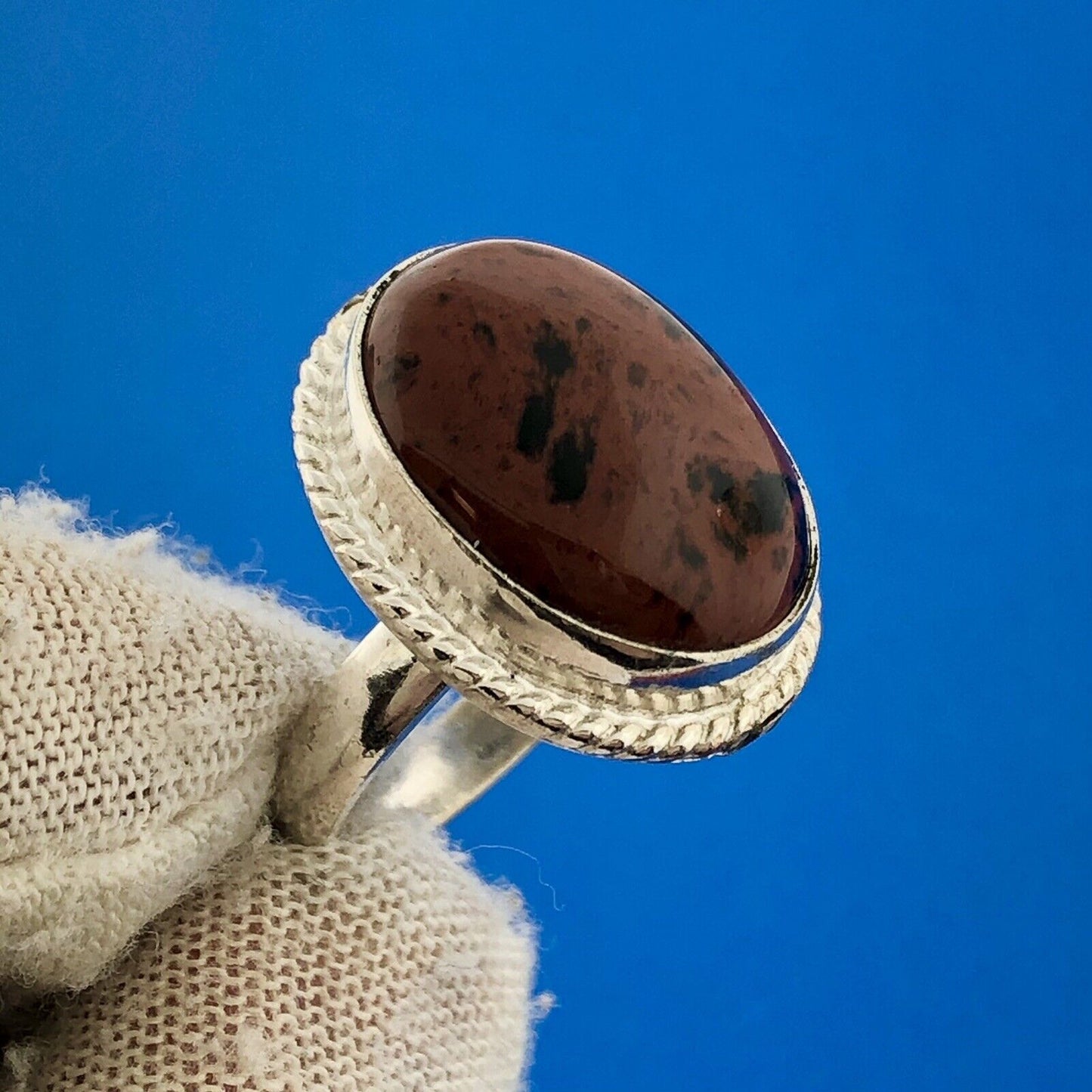 Fabulous Sterling Silver Oval Red Jasper Rejuvenation Statement Ring