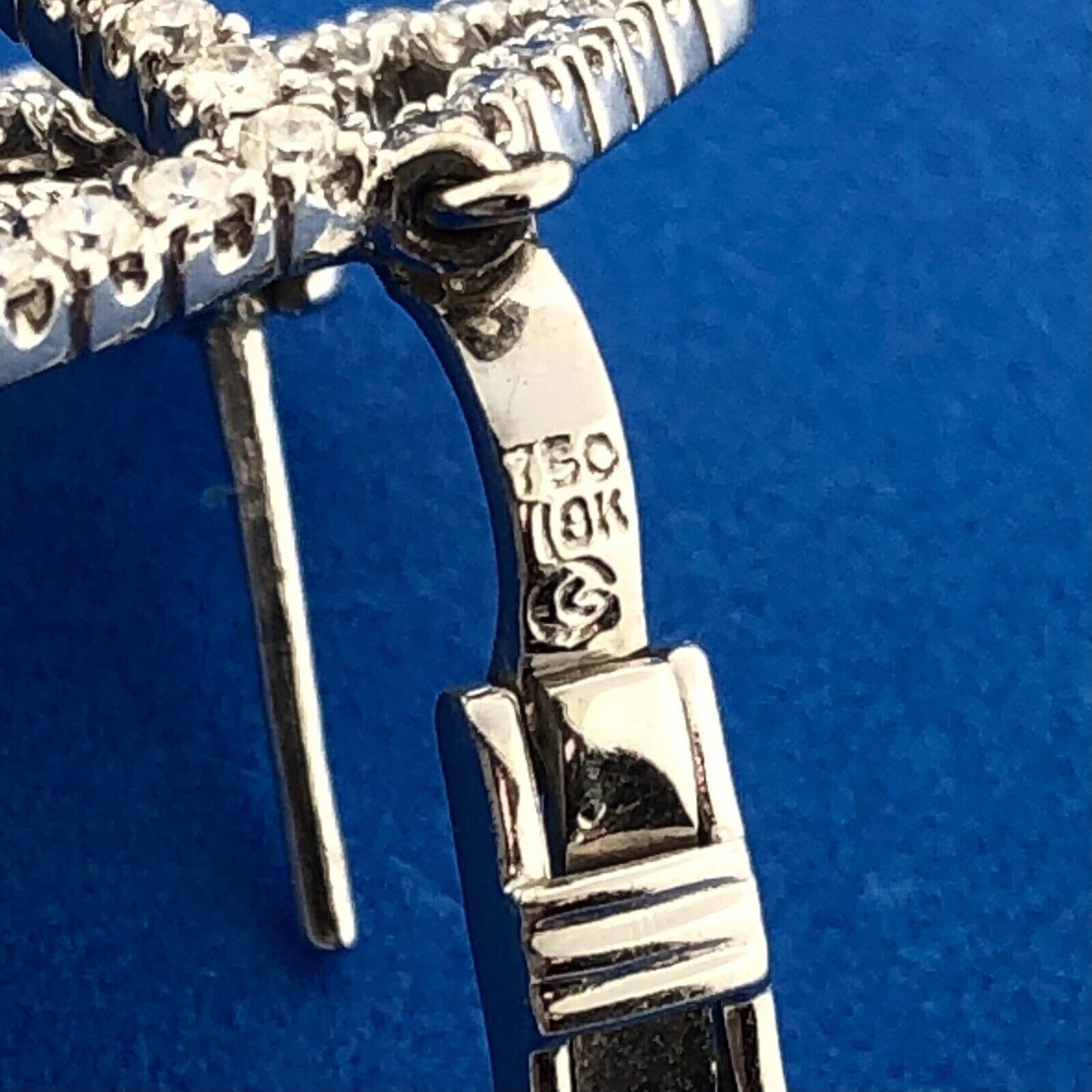 Statement Modernist 18k White Gold Geometric Diamond Linked Square Drop Earrings