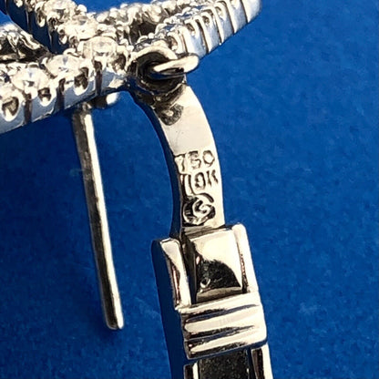 Statement Modernist 18k White Gold Geometric Diamond Linked Square Drop Earrings