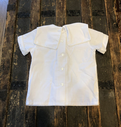 The Beaufort Bonnet Company White Poly Cotton Blend 2 Piece Unisex 3T Sailor Set