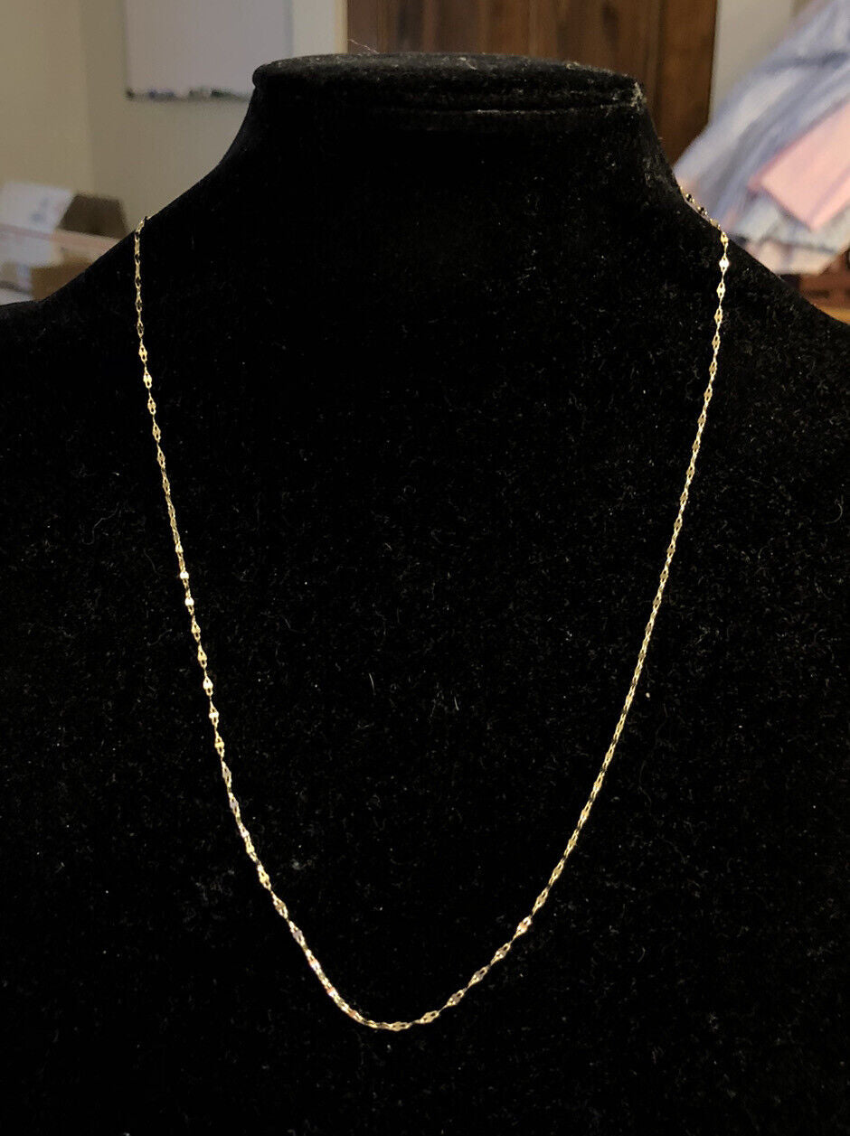 10K Yellow Gold Designer Fancy Cut Mariner's Link Chain Necklace