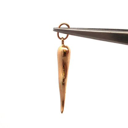 14K Yellow Gold Italian Horn Charm Pendant