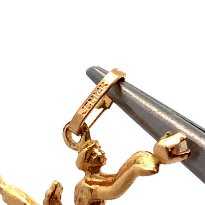 Designer JCM 14K Yellow Gold Cubic Zirconia Dancing Ballerina Pendant