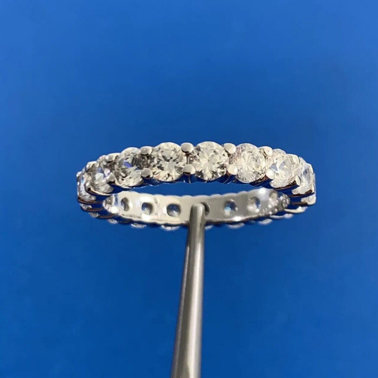 Diamonique Cubic Zirconia 925 Sterling Silver Wedding Bridal Rings Set