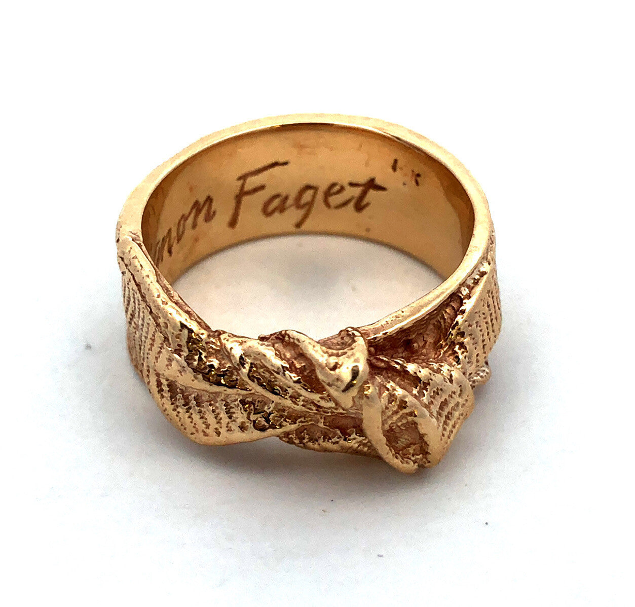 Designer Mignon Faget 14K Yellow Gold Knots and Bows Collection Medium Bow Ring