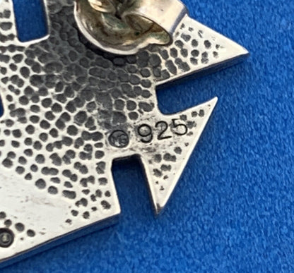 Stunning Sterling Silver 925 Celtic Runic Cross Friction Back Stud Earrings