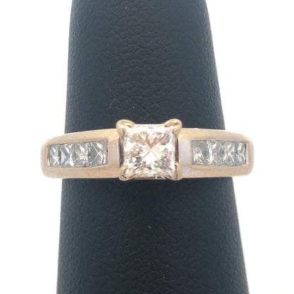 14k White Gold Princess Cut Diamond Engagement Bridal Ring 1 Carat