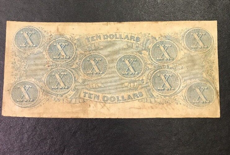 1863 $10 Ten Confederate States of America April 6 Richmond Civil War Era Note