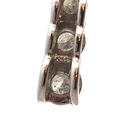10K White Gold Three Diamond Anniversary Eternity Infinity Pendant