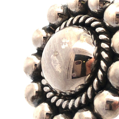 Designer CII Mexico 925 Sterling Silver Pear Ruby Floral Dangle Stud Earrings