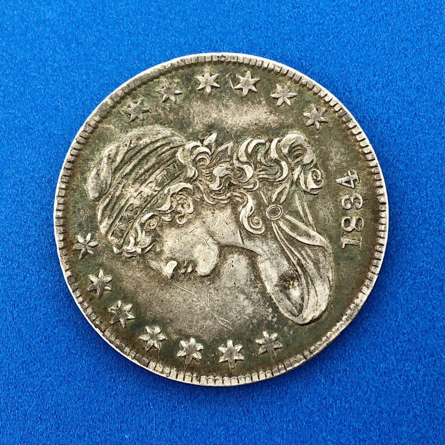 1834 P Capped Bust Silver Half Dollar 50c Small Date Small Letters Small Stars