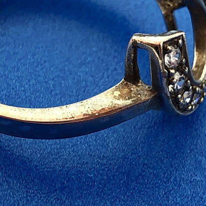 Designer Sterling Silver 925 Cubic Zirconia CZ Horseshoe Good Luck Fashion Ring