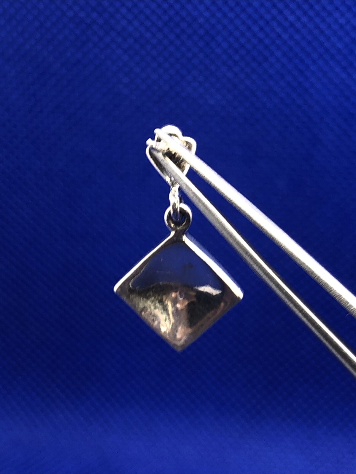 Designer Marcasite 925 Sterling Silver Square Drop Dangle Stud Earrings