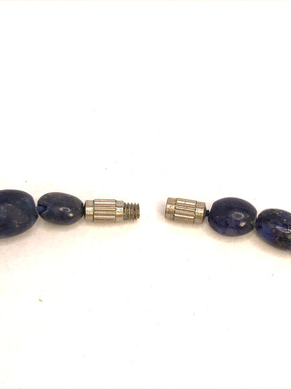 Vintage Lapis Lazuli Vision Truth Awareness Worry Beaded Necklace