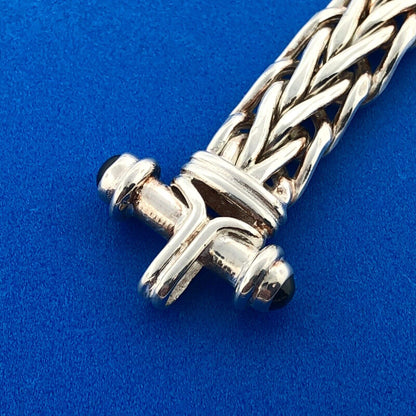 Atasay Kuyamculuk AK 925 Sterling Silver Black Onyx Reversible Link Bracelet