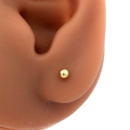 Designer 14K Yellow Gold Round Ball Starter Stud Earrings