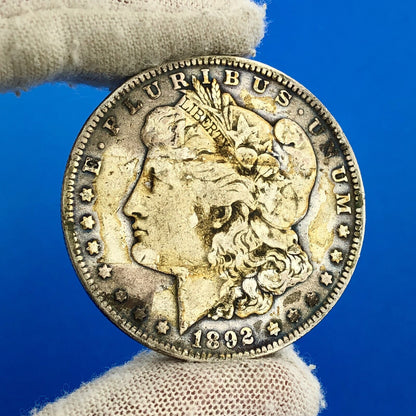 1892 O Morgan Silver Dollar $1 Better Rare Key New Orleans Mint Coin VF