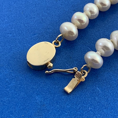 Estate 14K Yellow Gold Ivory Pearl Beaded Necklace