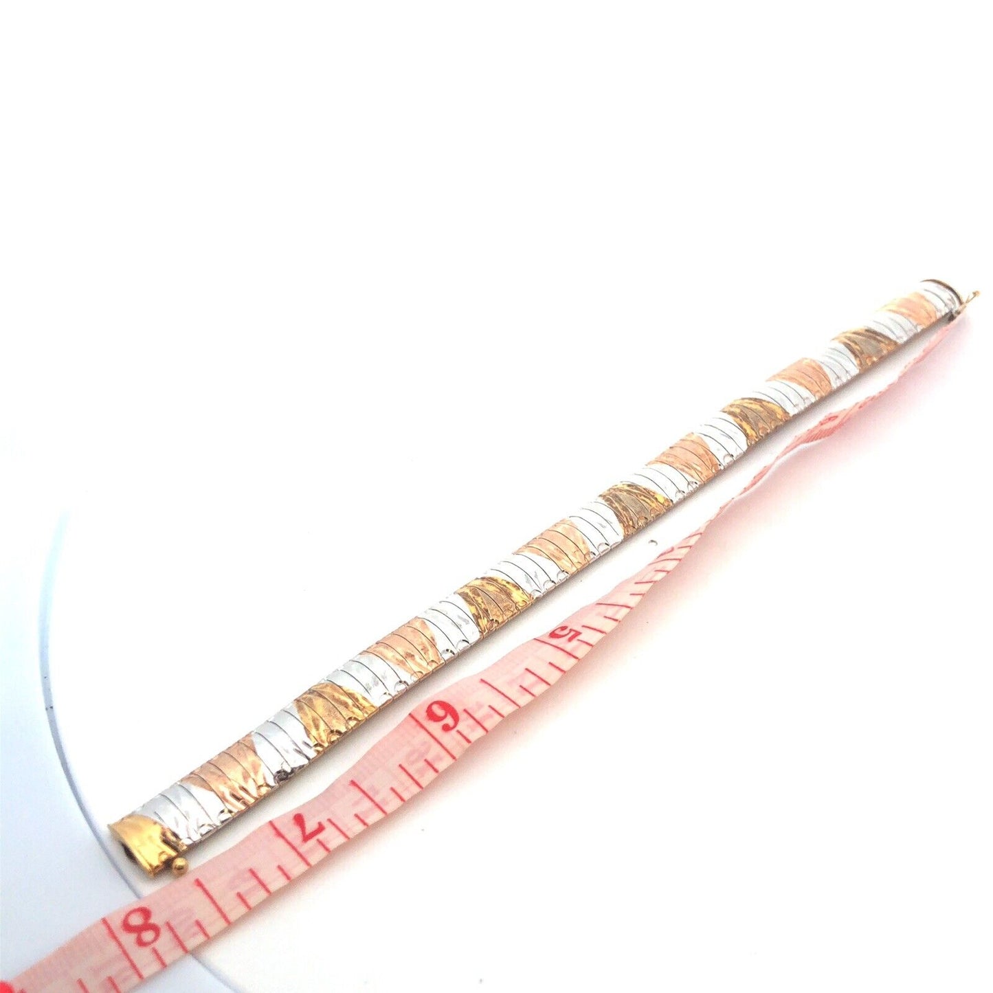 Designer Milor Italy 925 Sterling Silver Vermeil Gold Rose Gold Chain Bracelet