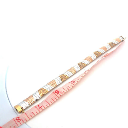 Designer Milor Italy 925 Sterling Silver Vermeil Gold Rose Gold Chain Bracelet