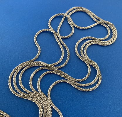 Designer Milor Italy 925 Sterling Silver Diamond Cut Sparkling 3 Strand Necklace