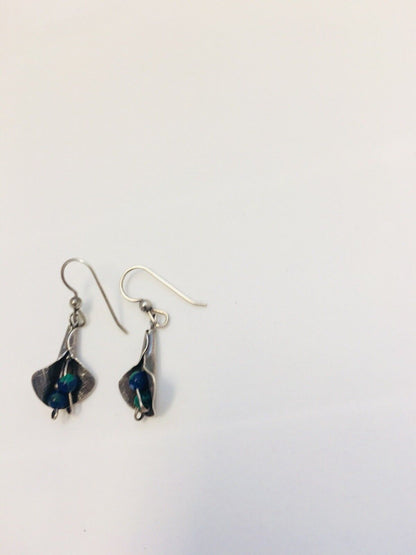 Artisan Sterling Silver 925 Maw Maw Sit Sit Calla Lily Drop Dangle Earrings