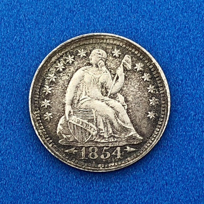1854 P Seated Liberty Silver Half Dime Type 3 Better Key Rare Philadelphia Coin