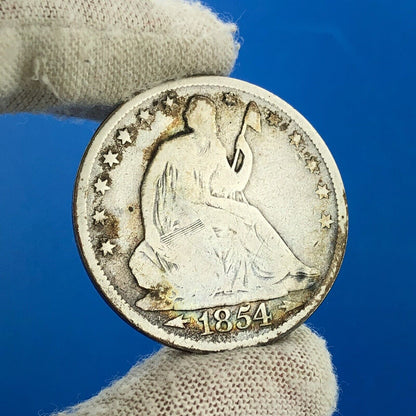 1854 P Silver Seated Liberty Half Dollar 50c Arrows Philadelphia Mint Coin