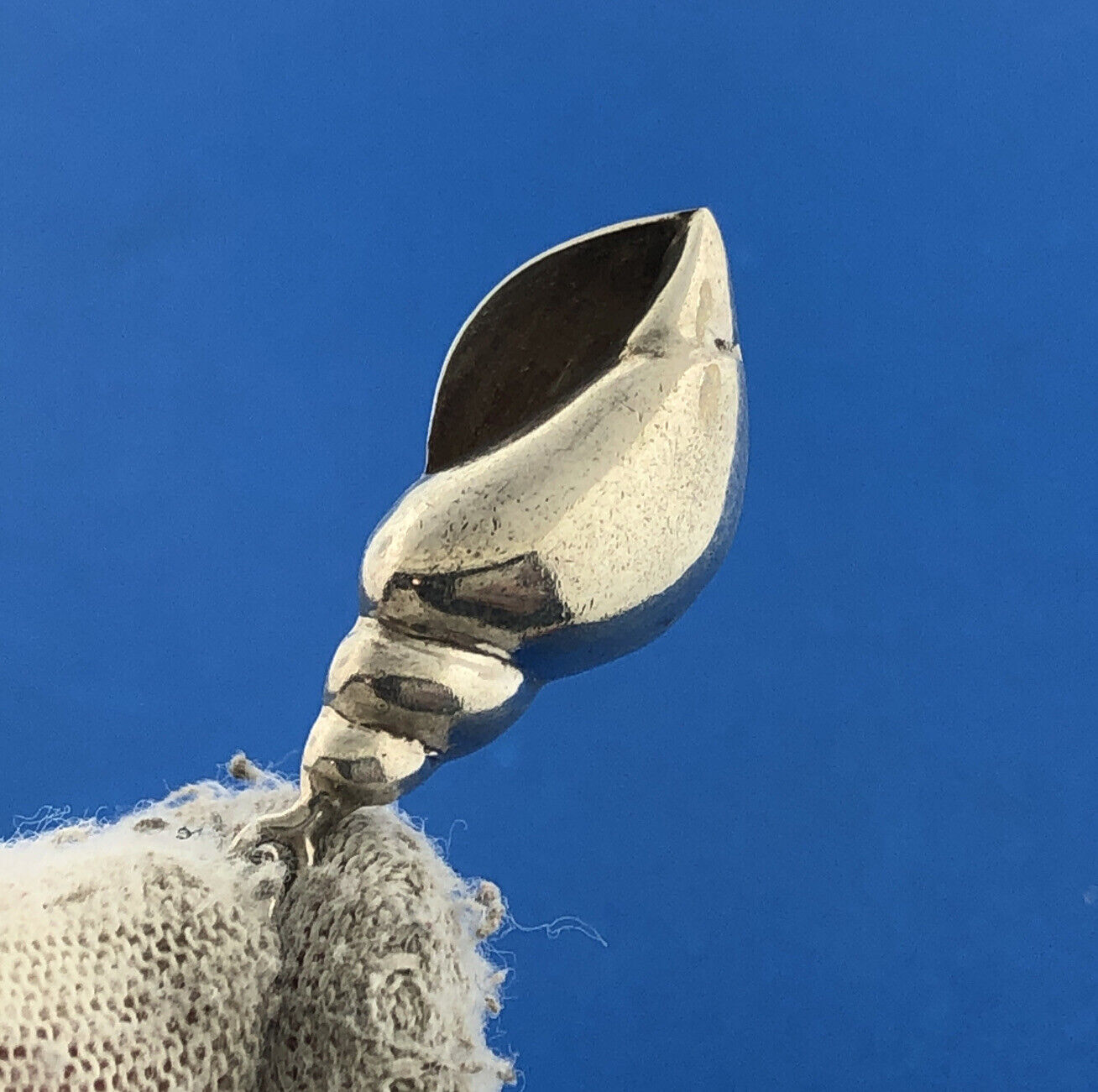 Vintage 925 Sterling Silver Conch Sea Shell Ocean Beach Life Drop Pendant